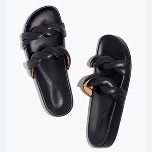 Madewell The Walker Slide Sandal Women's 9 Black Slip On Braided Summer